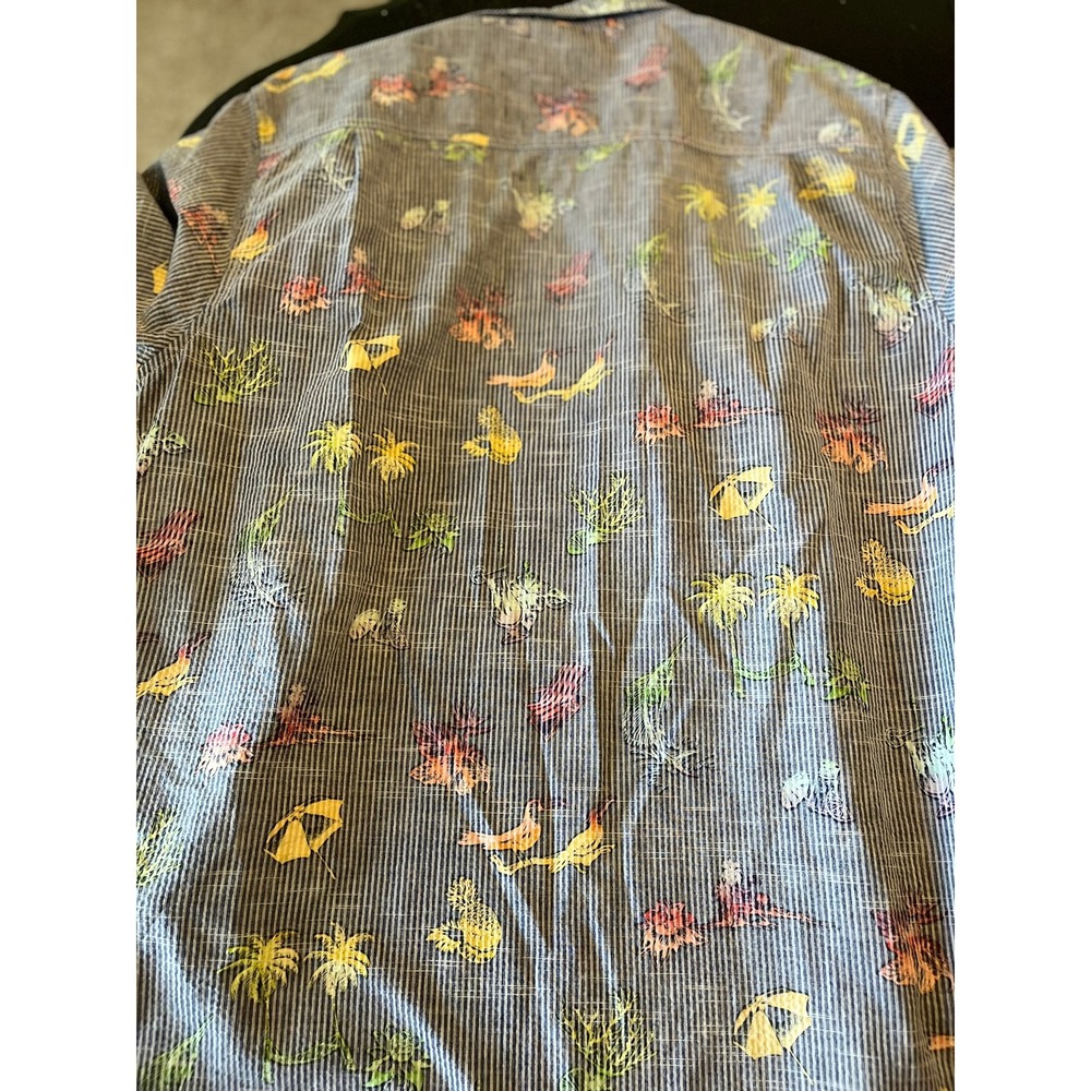 Tommy Bahama‎ Mens Short Sleeve Button Down Shirt Beach Print  Casual - Picture 2 of 13